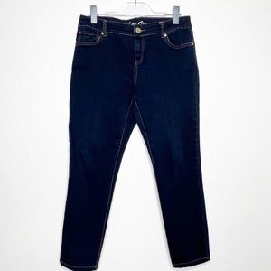 INC Mid-Rise Dark Denim Skinny Leg Jean Women 10 Petite